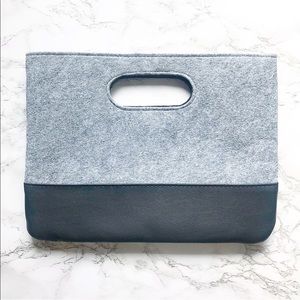 Gray & Black Clutch Bag